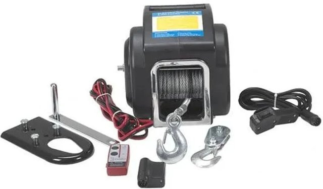 Westfalia Tragbare Elektrische Motor-Seilwinde mit Funkfernbedienung in Schwarz, 6.800 kg Zugkraft - Bild 1