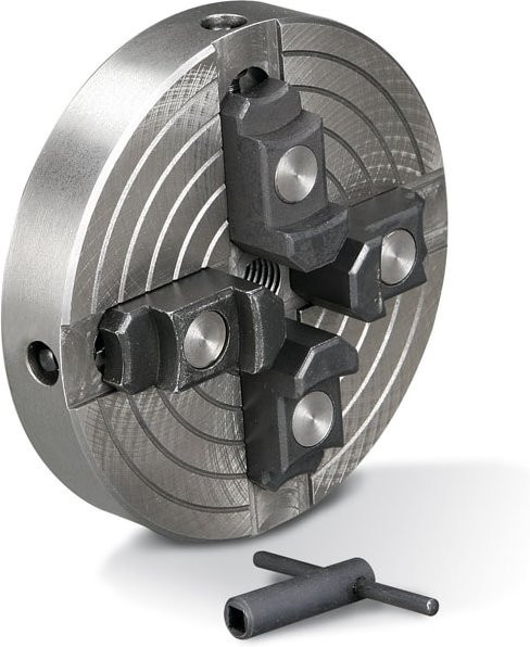 Holzstar Vier-Backenfutter für Drechselbank mit Schraubeinsatz M33 Gewinde, Silber, Durchmesser: 150 mm - Bild 1