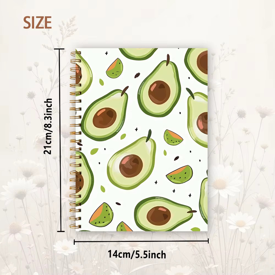Cartoon-Avocado-Notizbuch mit Blanko-Linienblättern, Softcover, Multicolour, Unisex - Bild 2