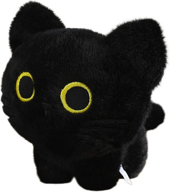 Yiran Health & Beauty Schwarzes Katzen-Stofftier, Plüschtier, 10cm - Bild 1
