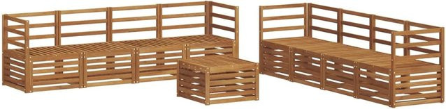 vidaXL Sofagarnitur 9-teilig aus Massivholz Akazie in Natur Braun mit Latten-Design - Bild 1
