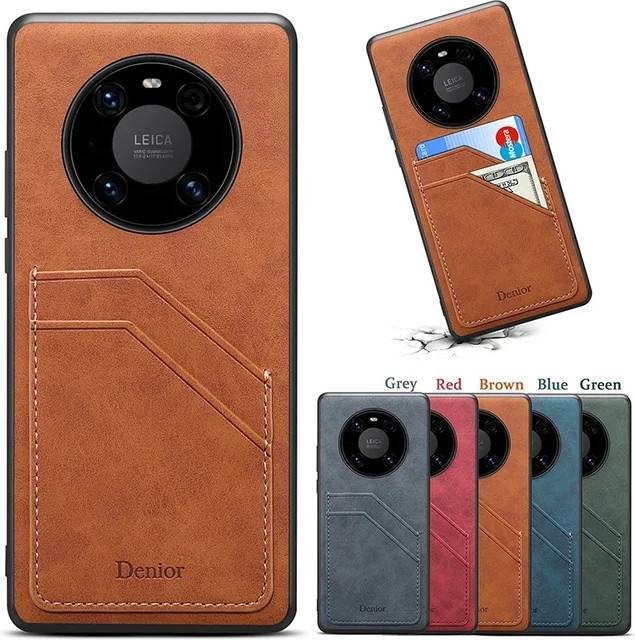 Eucagr Luxus Leder Brieftasche Telefonhülle mit Kartenfach für Honor 100 Pro und Honor Magic 6 Pro in Schwarz oder Braun - Bild 1