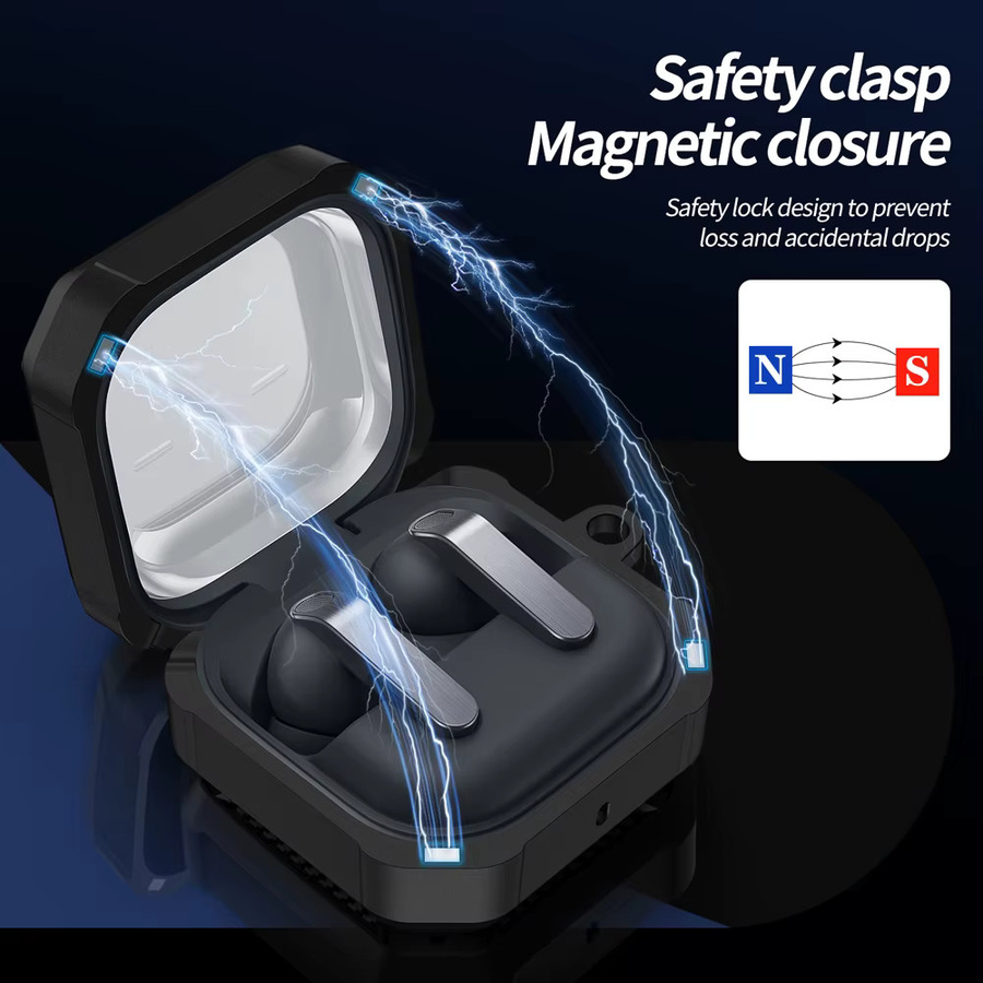 Schutzhülle für Samsung Galaxy Buds 4 / Buds 4 Pro in Blau mit Magnetverschluss und Sicherheitsschnalle - Bild 4