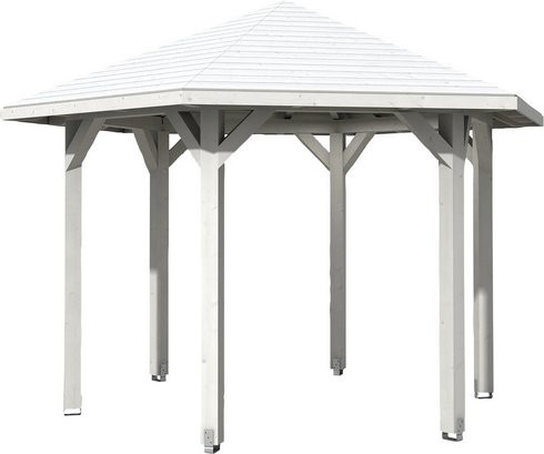 SKANHOLZ Pavillon Nancy 2 aus Fichtenholz in Weiss mit Zeltdach, sechseckig, B/H/T: 420 x 364 x 304 cm - Bild 1