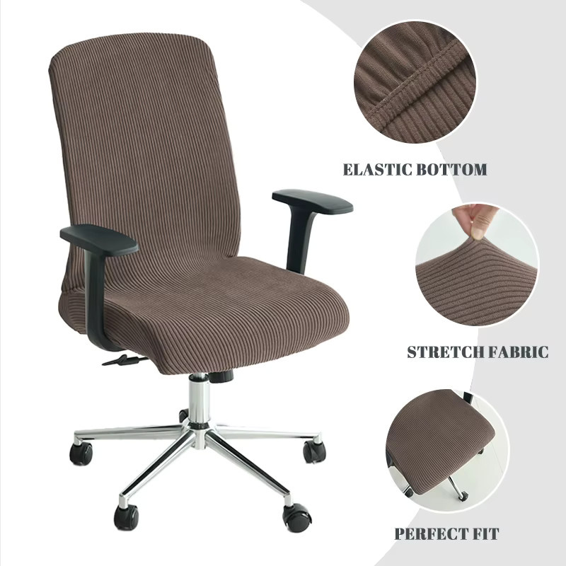 Yupartex Stretch-Jacquard Bürostuhlbezug in Braun mit Streifenmuster, schmutzabweisend und elastisch für Computer- und Gaming-Stühle - Bild 3