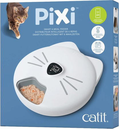 Catit Smart-Futterautomat Pixi in Weiß mit App-Steuerung für 6 Mahlzeiten
