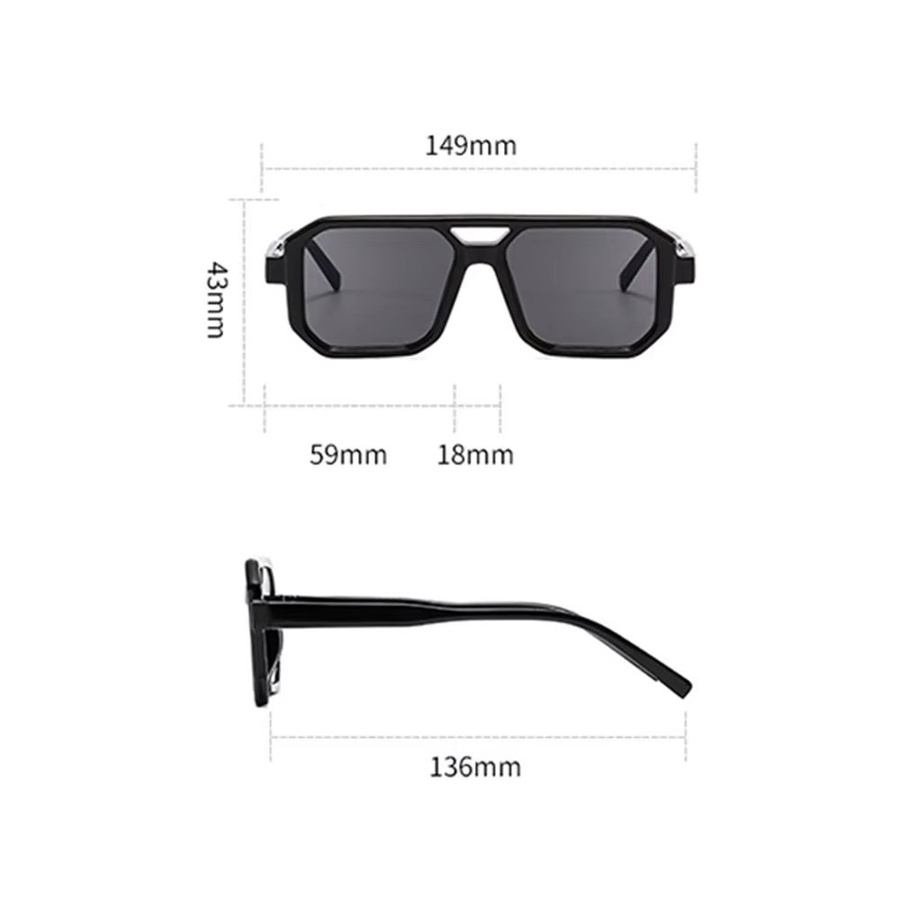 Qutzzmnd Sonnenbrille, quadratisch, Vollrand, Kunststoff - Bild 4