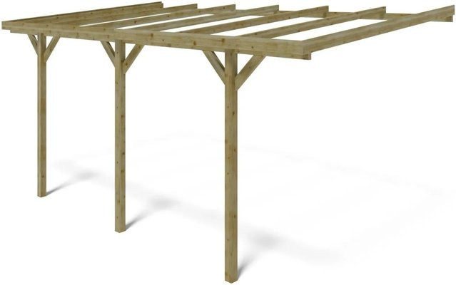 ALTANKA Carport Garagendach Grün, Lean-to Flachdach mit geripptem Dach, B/T: 300 x 524 cm - Bild 1