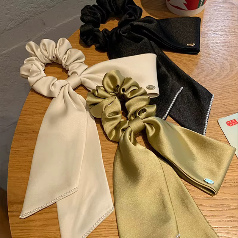 JIAONUOER Scrunchie, Satin, Schwarz, Damen - Bild 2