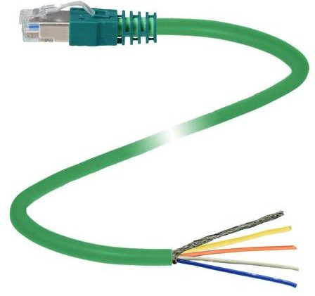 Pepperl+Fuchs 70108171 Sensor-Aktor-Steckverbinder, konfektioniert, Farbe: grün, Cat5e Ethernet/LAN, Länge: 3 m, 8-polig - Bild 1