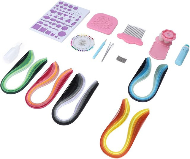 GoolRC Papierquilling Set für Anfänger in Pink und Multicolour mit Quilling Werkzeugen aus Kunststoff und Papier - Bild 1