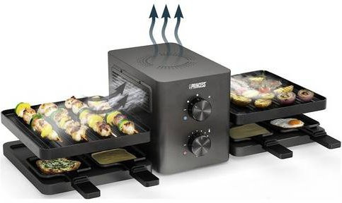 Princess Purify Raclette Grill in Schwarz mit 8 Pfännchen, Antihaftbeschichtung, einstellbarem Thermostat und Luftabsaugung - Bild 2