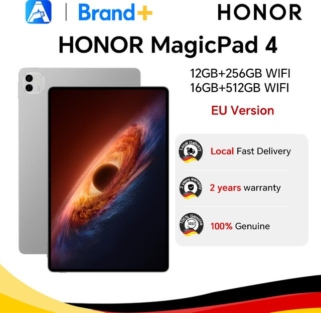 HONOR MagicPad 4 Android Tablet in Grau mit 12,3 Zoll 165Hz OLED-Display, Snapdragon 8 Gen 5 und 10100mAh Akku - Bild 1