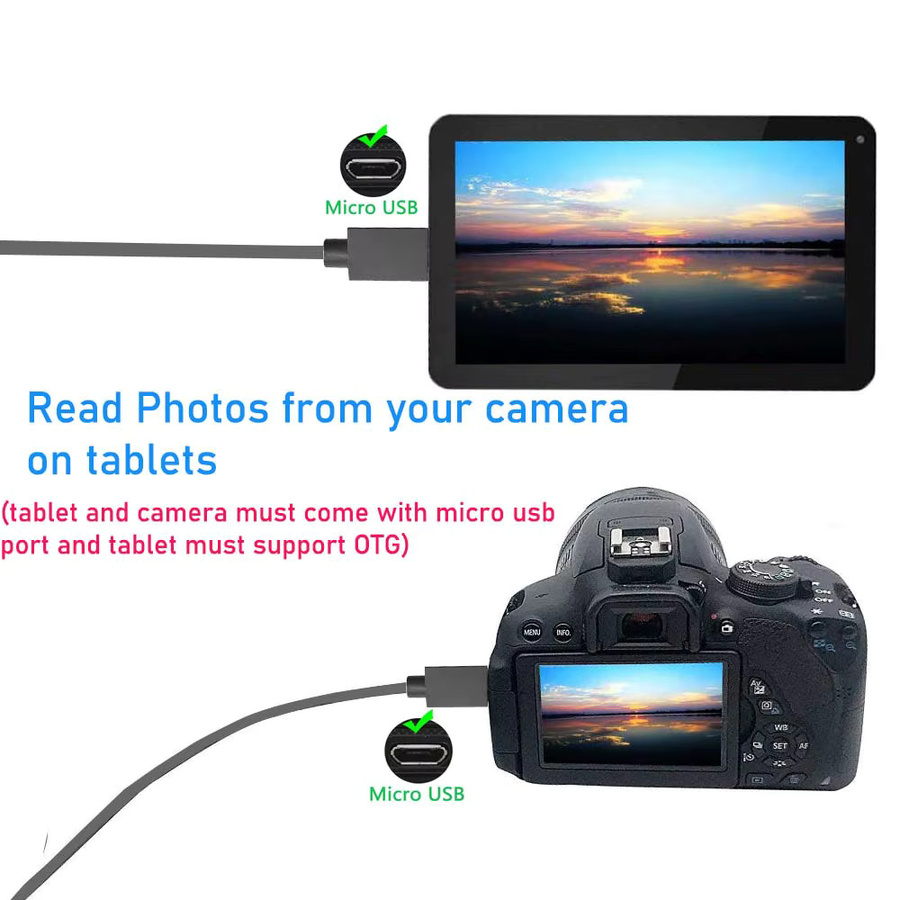 HDmatters Micro-USB auf Micro-USB OTG-Adapter und Datenkabel in Schwarz und Grau - Bild 2
