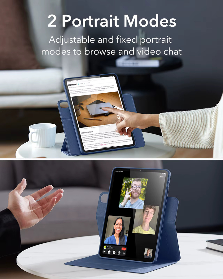 ESR Magnetische Hülle für iPad Pro 12.9 (6./5. Generation) und iPad Pro 11 Zoll (4./3./2./1. Generation) mit verstellbarem Ständer in Schwarz und Blau - Bild 5