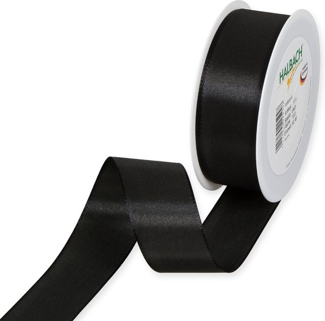 Halbach Taftband aus Polyester, Schwarz, Breite: 4 cm, Länge: 5 m - Bild 1