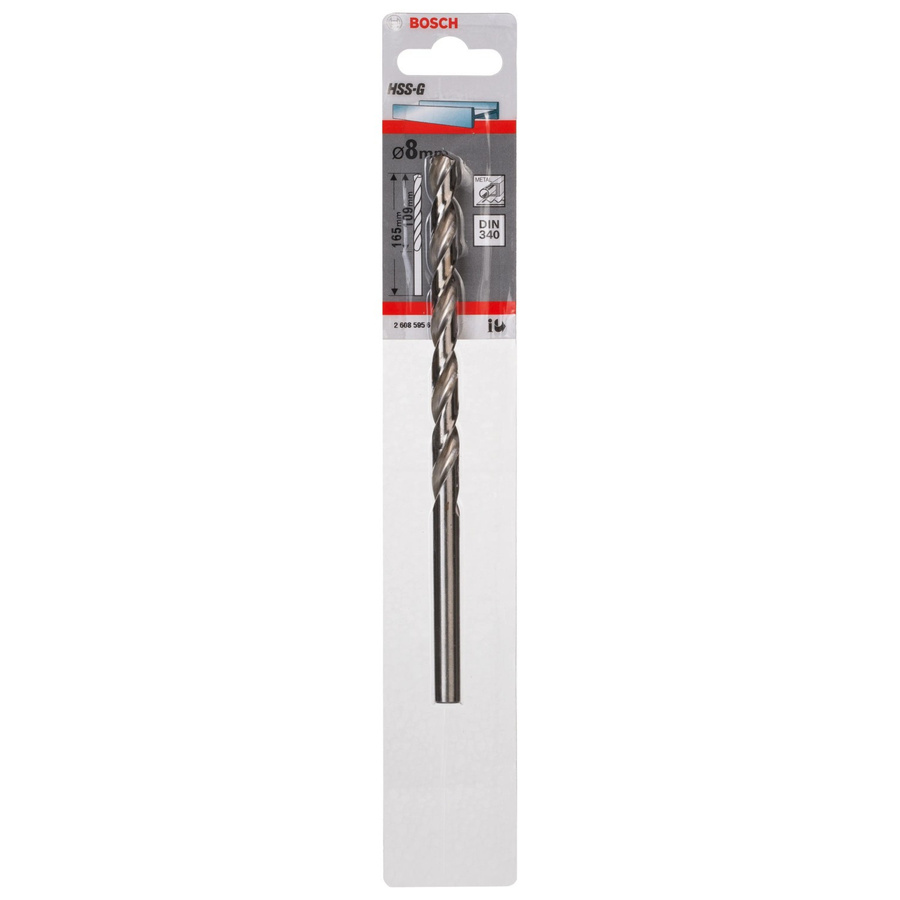 Bosch HSS-Metallbohrer Twist Drill aus Edelstahl in Silber, Durchmesser: 8 mm, Gesamtlänge: 16,5 cm - Bild 2