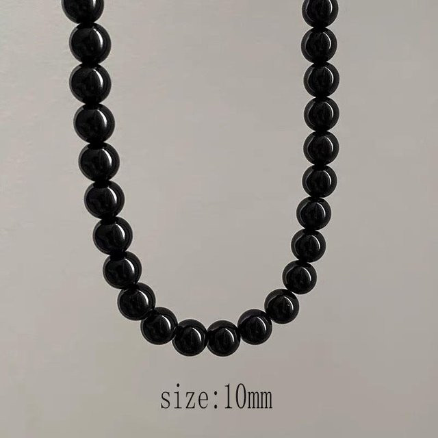 YULIN Choker Halskette, schwarze Imitationsperlen, Damen - Bild 1