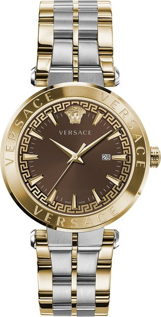 Versace Herrenuhr, Quarz, Edelstahl, Braun, 44 mm, 5 ATM - Bild 1