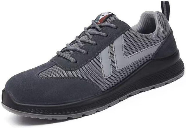 Avant-garde Arbeitsschutzschuhe aus Leder in Schwarz-Grau, schlagfest, durchtrittsicher und rutschfest, Größe 46 - Bild 1