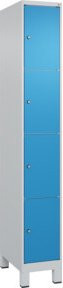 C+P Schließfachschrank Classic PLUS mit Füßen, 1 Abteil, Grau und Lichtblau, B/T/H: 195 x 30 x 50 cm - Bild 1