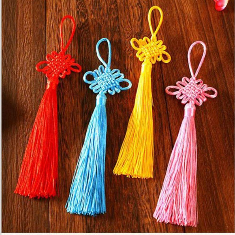 Traditioneller chinesischer Knoten Anhänger aus Polyester in Lichtlila für DIY-Projekte - Bild 2