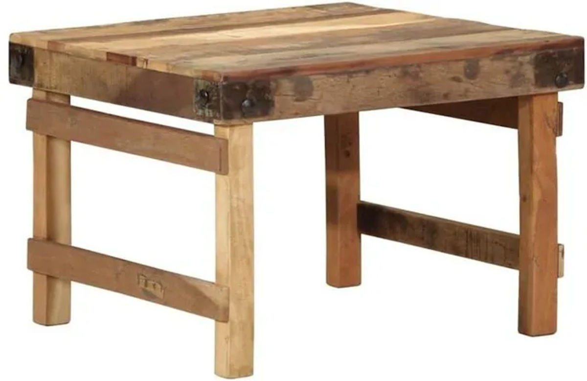 VIDAXL Couchtisch aus Massivholz in Braun im Landhaus- und Industrial-Stil, B/T/H: 60 x 55 x 40 cm - Bild 1