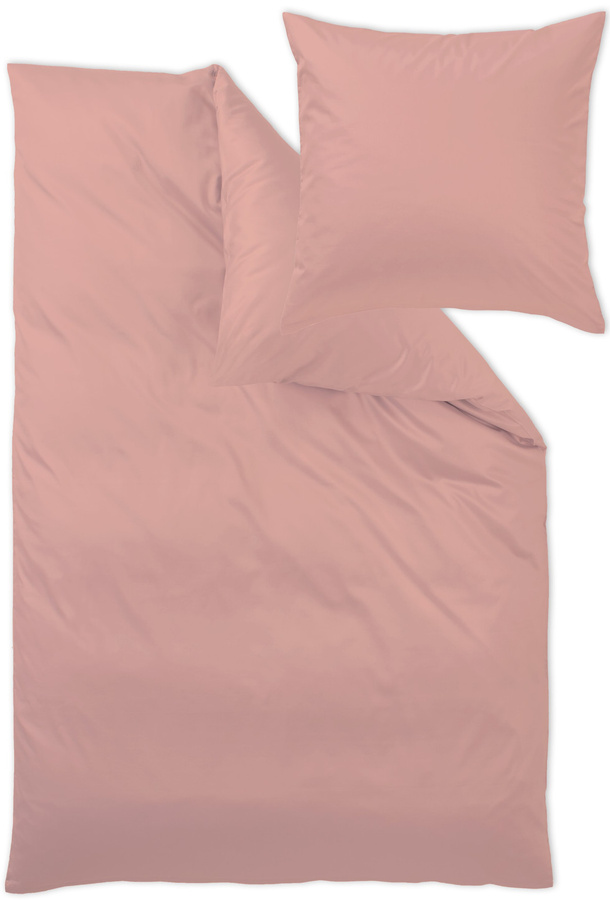 Curt Bauer Mako-Satin Bettwäsche Set aus Baumwolle in Pink mit Reißverschluss B/H: 135 x 200 cm und 80 x 80 cm - Bild 1