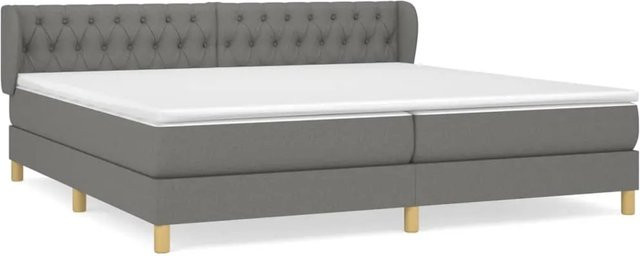 vidaXL Boxspringbett Hybrid mit Matratze Dunkelgrau B/T: 200 x 200 cm - Bild 1