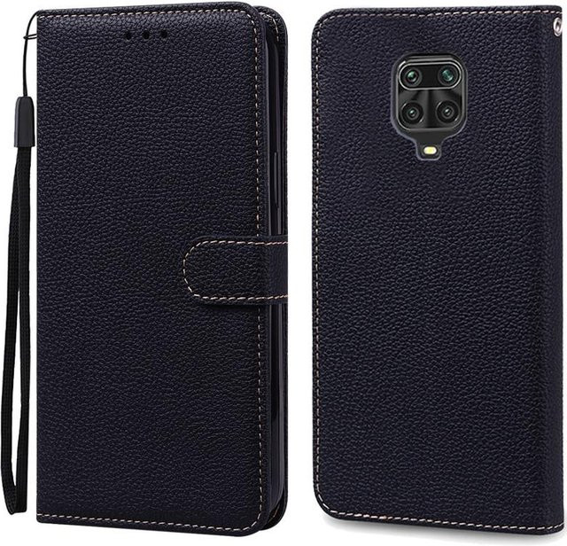 Xiaomi Silikon Brieftasche Hülle für Redmi Note 9 Pro und Redmi Note 9S in Schwarz - Bild 1