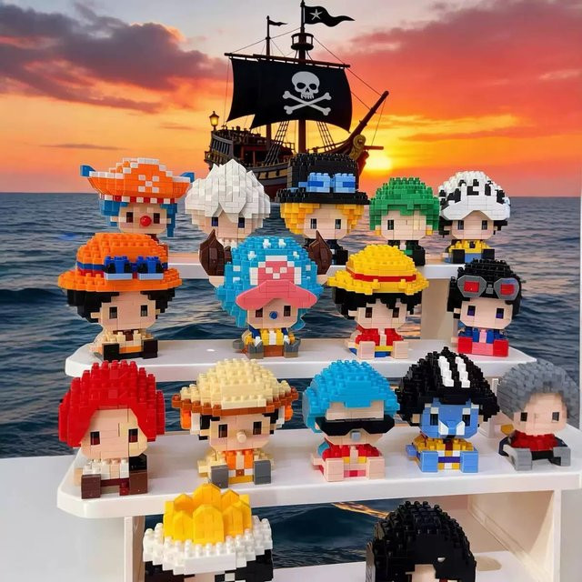 Bandai One Piece Sonnengott Nika Luffy Micro Action Block, Bausatz, Mini Bausteine Figuren - Bild 1
