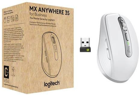 Logitech MX Anywhere 3S Bluetooth Maus mit 8000 dpi und 6 Tasten in Weiß und Grau - Bild 1