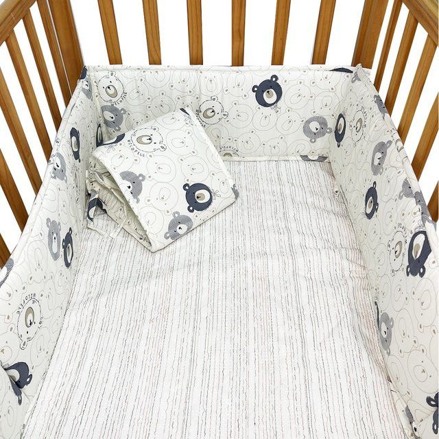 Insular 4er-Set Babybett-Schutzgitter als weiche Anti-Kollisions-Barriere für Kinderbetten und Spielzeugzäune - Bild 1