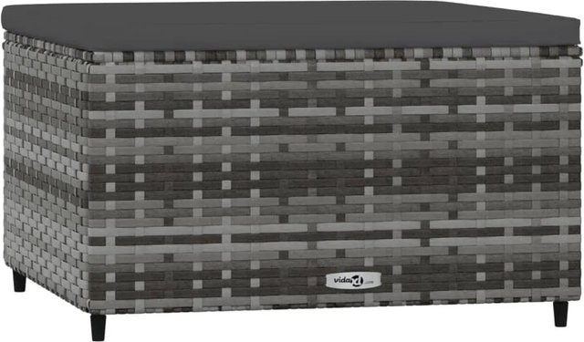 vidaXL Gartenhocker aus Poly-Rattan mit Kissen in Grau und Anthrazit - Bild 1
