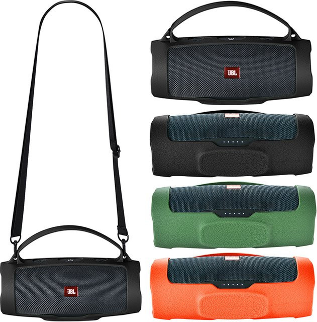 Silikon Reise-Tragetasche für JBL Charge Essential 2 Bluetooth-Lautsprecher in Schwarz oder Grün - Bild 1