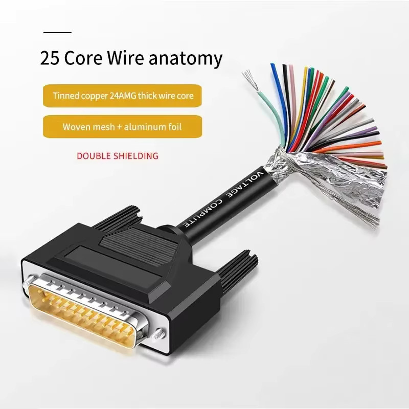 DIVEDEER Serielles Verbindungskabel DB9 DB15 DB25 Schwarz Abgeschirmtes 24AWG Anschlusskabel für industrielle Anwendungen - Bild 3