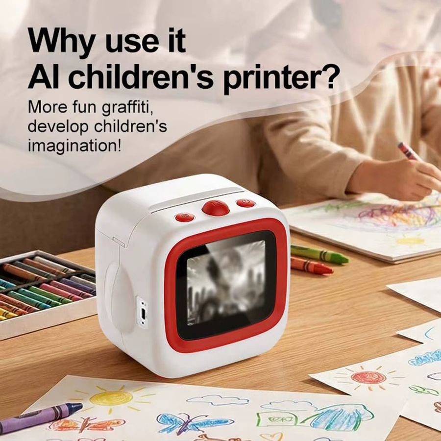 iHseno KI-Thermodrucker mit HD-Bildschirm und intelligenter Bildgenerierung, Weiß - Bild 2