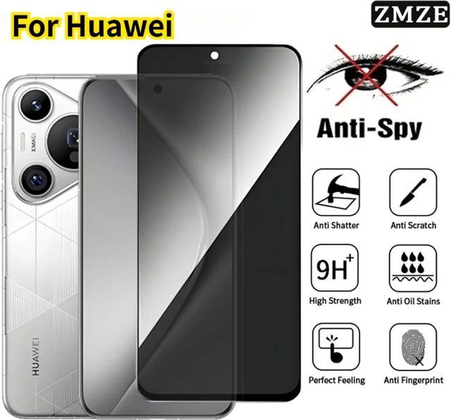 SnakeGlass Anti-Spy Displayschutzfolie aus gehärtetem Glas für Huawei Pura 70 Pro+ in Transparent - Bild 1