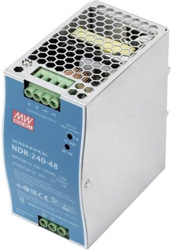 Digitus DN-PWR24048 Hutschienen-Netzteil 48V DC 5A 240W mit 2 Ausgängen in Silber und Blau - Bild 1
