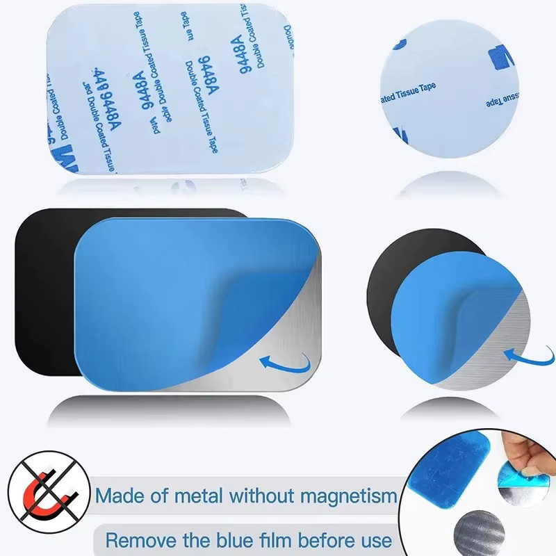 Universelle magnetische Metallplatten und Ringe in Silber für Auto-Handyhalterungen - Bild 3