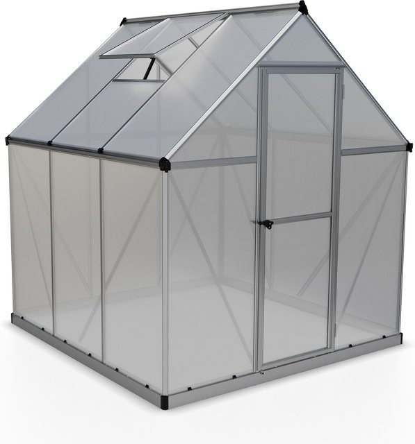 Palram Canopia Mythos Gewächshaus Silber mit Polycarbonat-Stegplatten, B/T: 186 x 186 cm - Bild 2