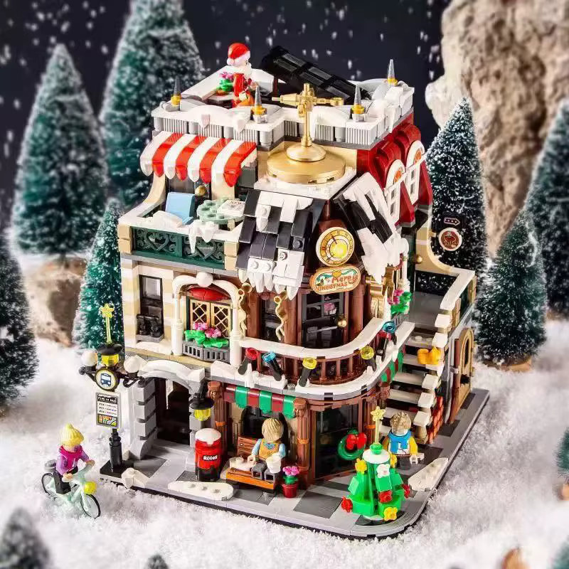 LOZ Weihnachtsbausteine, Straßenszenenserie, DIY-Baumodell, Desktop-Ornamente - Bild 3