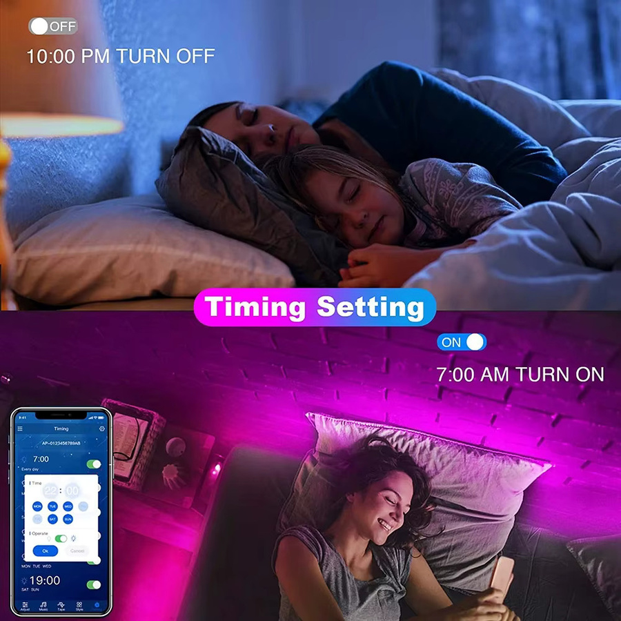 Smart Bluetooth LED Streifen mit SMD 5050 RGB Multicolour, steuerbar per App und Fernbedienung, flexible TV Hintergrundbeleuchtung für Wohnzimmer und Spielzimmer - Bild 2