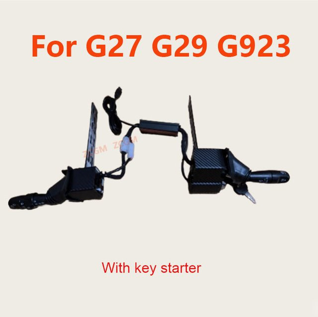 Nachrüstsatz für Logitech G29, G27 und G923: Lenkradschalter für Start, Blinker und Wischer in Schwarz für Euro/American Truck Simulator Simulationen - Bild 1