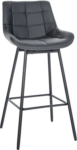 DELUKE Barhocker VISEN Barstuhl aus Kunstleder in Grau mit Lehne, drehbar und modern, B/T/H: 49 x 56 x 105 cm - Bild 1
