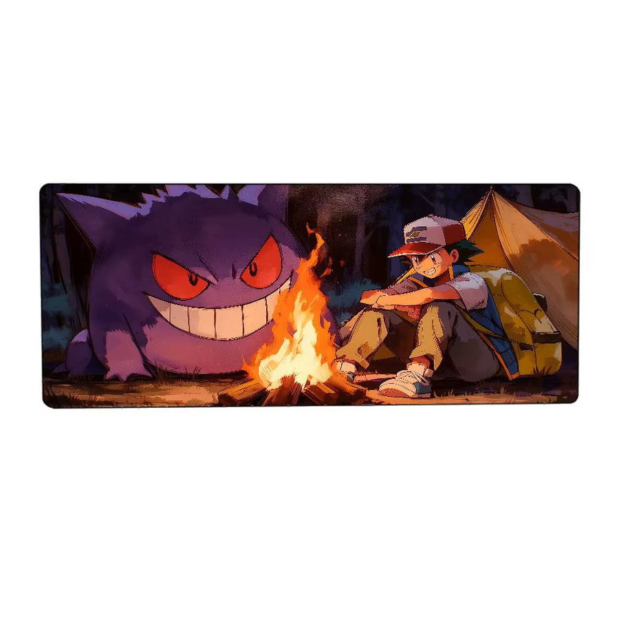 Bandai Pokemon Pikachu Gaming-Mauspad als große Schreibtischunterlage in Multicolour mit genähten Kanten und rutschfester Gummiunterseite - Bild 3