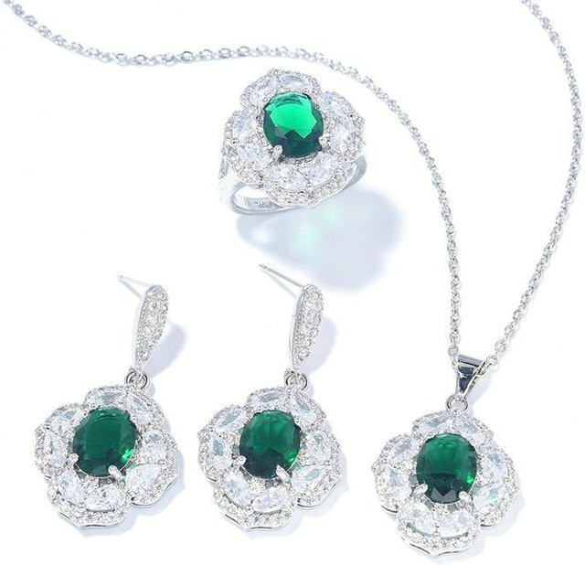 YIRAN Jewelry Schmuckset, Kupfer, Silber, Zirkonia, Unisex - Bild 1