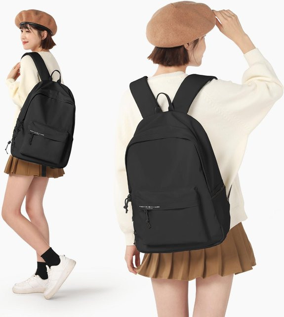 Weft Laptop-Rucksack für 15,6 Zoll, lässige Reisetasche für Schule und College, Schwarz - Bild 1