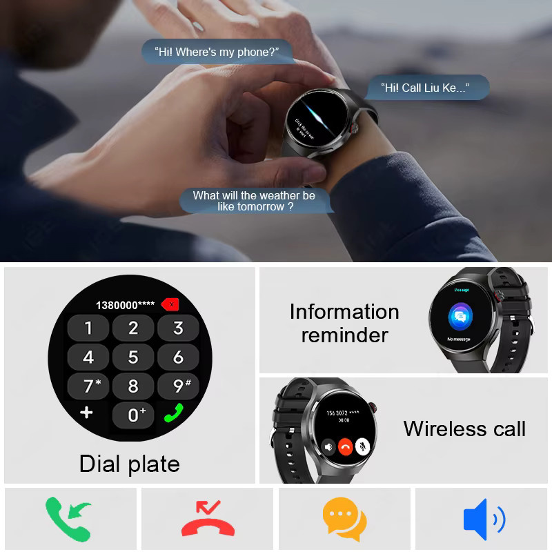 LIGE Smartwatch, Grau, Silikon, 3 ATM, Herren - Bild 4