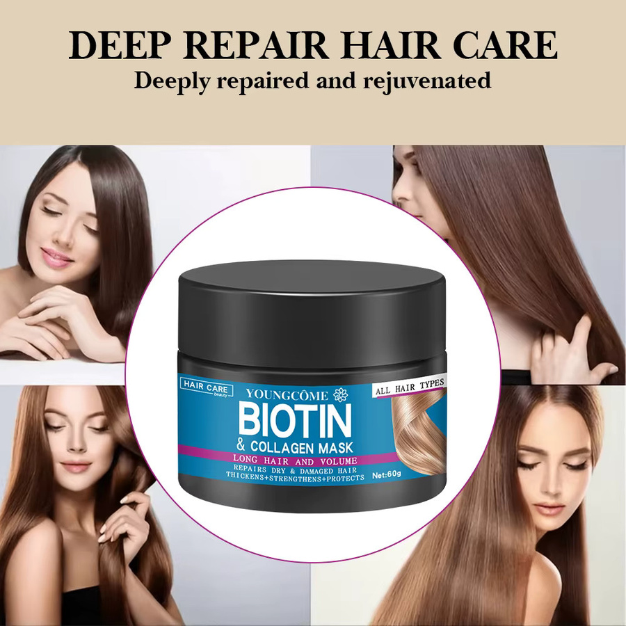 YOUNGCOME Haarmaske mit Biotin, Kollagen, Keratin, für trockenes und strapaziertes Haar - Bild 4